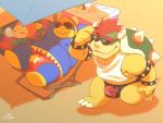  2020 4:3 alcohol anthro armband avian beach beer belly beverage bird bottle bowser bowser_day bracelet bulge clothed clothing cooler eyebrows eyes_closed eyewear group hardermoo hi_res ice_cube jewelry king_dedede kirby_(series) koopa male mario_bros moobs nintendo nipple_piercing nipples outside overweight overweight_male penguin piercing scalie seaside shell shirt spiked_armband spiked_bracelet spiked_shell spikes spikes_(anatomy) sunbathing sunglasses swimwear thick_eyebrows topless topless_male topwear umbrella video_games waddle_dee 