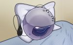  anus bed furniture genitals hi_res inside looking_at_viewer male neitsuke penis pillow presenting slime solo sphere_creature tapering_penis translucent 