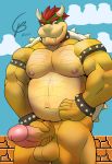  absurd_res anthro balls body_hair bowser chest_hair facial_hair genitals gosui hi_res koopa male mario_bros muscular muscular_anthro muscular_male nintendo nude penis scalie solo vein veiny_penis video_games 