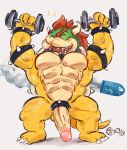  accessory anthro balls bowser cock_ring exercise genitals hi_res jewelry koopa male mario_bros muscular muscular_anthro muscular_male nintendo nude penis penis_accessory penis_jewelry royboi scalie solo video_games weightlifting workout 