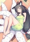  2020 ahri_(lol) animal_humanoid black_hair blush breasts canid canid_humanoid canine canine_humanoid cardboard_box clothed clothing facial_markings female fox_humanoid hair head_markings hi_res high-angle_view humanoid inner_ear_fluff konishi league_of_legends long_hair looking_at_viewer mammal mammal_humanoid markings multi_tail riot_games smile solo tuft video_games yellow_eyes 