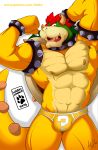  abs anthro bowser bulge clothing drangator flexing hi_res koopa male mario_bros muscular muscular_anthro muscular_male nintendo nipples scalie solo underwear video_games 