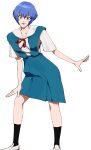  1girl absurdres ayanami_rei black_socks blue_hair closed_mouth commentary dated_commentary english_commentary highres myumui neon_genesis_evangelion red_eyes school_uniform short_hair socks solo tokyo-3_middle_school_uniform transparent_background 
