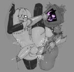 against_surface against_wall anal anal_penetration armwear balls bear big_balls big_penis bodily_fluids breasts clothing dominant dominant_gynomorph dominant_intersex duo ear_piercing ear_ring epic_games fortnite genitals glistening glistening_body gynomorph gynomorph/male gynomorph_penetrating gynomorph_penetrating_male intersex intersex/male intersex_penetrating intersex_penetrating_male lagomorph legwear leporid male male_penetrated mammal nipple_piercing nipples nitehare_(fortnite) one_leg_up ongongio penetration penis piercing rabbit raised_leg raven_team_leader ring_piercing scar sex spread_legs spreading sweat thick_thighs thigh_highs tongue tongue_piercing wide_hips