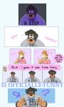 3:5 5_fingers age_difference anthro belly big_belly black_body black_fur black_hair black_nose brown_body brown_fur canid canine canis chuck_(p_rindustries) clothed clothing collar daddy_kink dialogue dobermann domestic_cat domestic_dog english_text eyes_closed felid feline felis fingers fur hair hand_wave happy hi_res laugh male mammal mature_male mullet p_rindustries pink_nose pinscher sad shirt simple_background size_difference slightly_chubby smile speech_bubble striped_body striped_fur stripes tan_body tan_fur teeth text topwear whisker_spots white_body white_fur will_(p_rindustries)