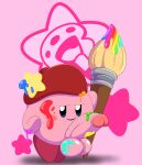 absurd_res artist balls big_penis brush copy_ability genitals hi_res humanoid_genitalia humanoid_penis kirby kirby_(series) kirby_star_allies looking_at_viewer male nintendo paint paint_on_body paint_on_face paint_on_penis paintbrush painter painters_cap penis presenting presenting_penis simple_background solo tepigfan101 waddling_head