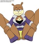 anthro breasts brown_body buckteeth clothed clothing female hi_res mammal mrchasecomix nickelodeon panties rodent sandy_cheeks sciurid solo spongebob_squarepants teeth tree_squirrel underwear