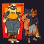 2025 2_horns anthro astrological_symbol astronomical_symbol belt big_breasts big_butt big_tail black_body black_outline body_hair boots bottomwear bovid breasts butt caprine cargo_pants charlie_(wendy_wendifer) clothing denim denim_bottomwear denim_clothing denim_jacket denim_topwear detailed digital_drawing_(artwork) digital_media_(artwork) duo eyebrows eyelashes facial_piercing female flexing flexing_bicep footwear freckles fur hand_on_hip hi_res horn jacket jeans jewelry jupiter_symbol leg_hair legwear lips male mammal necklace non-mammal_breasts nose_piercing outline pants pattern_clothing pattern_legwear piercing planet_symbol raised_eyebrow raymond_(wendy_wendifer) rodent sciurid sega shadow_the_hedgehog sheep shirt shoes skinny_male slightly_chubby smile smirk sneakers sonic_the_hedgehog_(series) squirrel_tail striped_clothing striped_legwear stripes symbol t-shirt tail thick_bottom_lip topwear torn_bottomwear torn_clothing torn_jeans torn_pants tree_squirrel wendy_wendifer wide_hipped_anthro wide_hipped_female wide_hips wool_(fur)