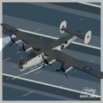  absurdres aircraft aircraft_turret airplane artist_name b-24_liberator bomber border browning_m2 commentary_request flying from_above gun heavy_machine_gun highres machine_gun military military_vehicle night night_sky no_humans ocean original projectile_trail propeller rocket royal_air_force sky spiny_(spiny_lobster) spotlight twitter_username under_fire vehicle_focus weapon white_border world_war_ii 