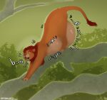 belly big_belly burping disney felid feral feral_pred fur hair hi_res lion male mammal orange_body orange_fur pantherine paradoxinhead red_hair simba_(the_lion_king) the_lion_king vore