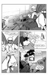 2011 ambiguous_gender angry animal_humanoid anthro arthropod arthropod_humanoid belt black_and_white black_body black_fur black_tail canid canine canis chasing cheek_tuft clothed clothed_feral clothing coat comic command common_hippopotamus confrontation countershade_neck countershading descending destroyed_building dialogue domestic_dog english_text eyewear facial_tuft fangs female feral fist flying fur gesture glasses group gulonine hand_gesture hi_res hippopotamid hood humanoid hybrid insect insect_humanoid insect_wings intimidation jack_salem lab_coat long_tail looking_at_another looking_back male mammal marten monochrome mustelid musteline open_mouth pince-nez roz_gibson ruins running sable_(marten) shirt solo speech_bubble steamy_breath stop_gesture tail talking_to_another teeth text text_on_clothing text_on_shirt text_on_topwear thought_bubble tired topwear trenchcoat trespassing trio tuft whiskers wings yelling_at_another