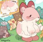 2025 4_fingers absurd_res accessory announcing_orgasm anthro artist_name balls bent_over big_bow big_breasts big_butt black_eyes blue_sky blush blush_stickers bodily_fluids bow_ribbon breast_tuft breasts brown_body brown_fur brown_glans brown_markings brown_nose brown_text butt butt_markings butt_shot canid canine clothing cloud color_coded_text countershade_face countershade_torso countershading cricetid darkened_genitalia darkened_penis dialogue dripping ellipsis english_text exclamation_point eyelashes eyes_closed fangs female female_anthro fingers flower footwear foreskin fox fur genital_fluids genitals glans glistening glistening_balls glistening_butt glistening_genitalia glistening_glans glistening_penis glistening_vulva gloves_(marking) green_grass group hair_accessory hair_bow hair_ribbon hamster hand_on_knee hand_on_leg hand_on_own_knee hand_on_own_leg heart_symbol hi_res holding_flower holding_object humanoid_genitalia humanoid_penis humanoid_vulva inner_ear_fluff leaking_precum looking_at_butt looking_at_flower looking_at_object looking_at_plant looking_down male male/female male_anthro mammal markings masturbation milkypuff moan multicolored_body multicolored_fur narrowed_eyes open_mouth open_smile outside outside_masturbation penis picking_flowers pink_blush pink_body pink_clothing pink_ears pink_footwear pink_fur pink_inner_ear pink_markings pink_nose pink_shoes pink_tail plant plump_labia precum precum_drip precum_from_penis raccoon_dog red_bow red_glans red_hair_bow red_heart red_tongue ribbons rodent round_ears round_nose shoes short_tail shrub sky smile snot standing stroking_penis sweat tail tan_balls tan_body tan_countershading tan_inner_ear tan_penis tanuki teeth text thick_thighs tongue tongue_out tree trio tuft two_tone_body two_tone_fur vulva watermark whiskers white_body white_breasts white_cloud white_countershading white_fur white_inner_ear_fluff white_tuft yellow_body yellow_ears yellow_flower yellow_fur yellow_text