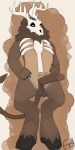 2025 aimskull american_mythology anthro antlers aroused balls beverage big_penis bone brown_body brown_fur butt deer digital_drawing_(artwork) digital_media_(artwork) erection fur genitals glans hi_res hooves horn indigenous_north_american_mythology long_tail male mammal mature_male monster mythological_creature mythology north_american_mythology penis pupils saggy_balls shadow signature simple_background skull skull_head solo spade_tail tail wendigo white_pupils
