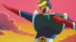  1boy action_kamen belt blue_bodysuit bodysuit crayon_shin-chan gloves helmet lowres male_focus male_swimwear non-web_source solo 
