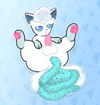 alolan_form alolan_vulpix anus balls blue_eyes blue_feces butt candy chocolate chocolate_chips colored_feces dessert digital_media_(artwork) erection feces feral food food_scat fur generation_7_pokemon genitals half-closed_eyes hi_res ice_cream_scat leg_markings looking_at_viewer looking_pleasured lying male male_feral male_pooping markings mint_chocolate_chip narrowed_eyes nintendo on_back open_mouth pattern_background pawpads paws penis pincoosh pink_paws pink_penis pokemon pokemon_(species) pooping pooping_on_self pooping_on_tail presenting presenting_anus presenting_penis quadruped regional_form_(pokemon) scatplay signature simple_background socks_(marking) solo tail unusual_feces white_body white_fur