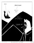 2025 4:5 4_fingers absurd_res anglerfish angry anthro anvil_(sharkinthepark) avian beak big_eyes bird black_and_white black_beak black_clothing black_jacket black_topwear border clothing collared_jacket comic dialogue duo english_text eye_veins eyebrows fingers fish gesture hi_res jacket lure_(anatomy) maccaw_(sharkinthepark) male marine monochrome owl rock sharkinthepark solo text topwear waving waving_hand white_border zero_pictured