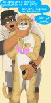 5_fingers age_difference anthro belly belt big_belly black_body black_fur black_hair black_nose blush bottomwear brown_body brown_fur canid canine canis chastity_cage chastity_cage_only chastity_device chastity_device_only chuck_(p_rindustries) clothed clothed/nude clothing cuff_(restraint) daddy_kink dialogue dobermann domestic_cat domestic_dog dominant felid feline felis fingers fur fuzzy_handcuffs genitals hair handcuffs hi_res holding_face holding_penis key male male/male mammal mature_male metal_cuffs mullet nude p_rindustries penis pink_nose pinscher pubes restraints shirt shorts signature simple_background size_difference slightly_chubby striped_body striped_fur stripes submissive tail tan_body tan_fur topwear wearing_chastity_cage wearing_chastity_device whisker_spots white_body white_fur will_(p_rindustries)