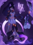absurd_res anthro blue_body blue_fur blue_hair body_horror breasts color_swatch cross_section featureless_breasts female fur hair hi_res long_hair looking_at_viewer model_sheet multi_eye multicolored_eyes purple_sclera red_eyes shermugi smile solo two_tone_eyes unusual_anatomy unusual_eye_placement yellow_eyes