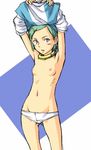  breasts dress dress_lift eureka eureka_seven eureka_seven_(series) green_hair lowleg mosha panties small_breasts solo underwear undressing 