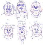  bill_(p_rindustries) canid canine canis chest_tuft clothing digit_ring dobermann domestic_dog ear_piercing elvis_(p_rindustries) eyebrows facial_hair fishing_hat flesh_tunnel floppy_ears fred_(p_rindustries) gauge_piercing guide_lines hi_res jewelry male mammal mature_male model_sheet molosser mullet mustache necklace necktie overalls piercing pinscher preston_(p_rindustries) pug raised_eyebrow ring simple_background sketch small_molosser titus_(p_rindustries) toy_dog tuft wedding_ring white_background will_(p_rindustries) wolf 