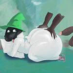 2025 absurd_res all_fours anthro balls big_butt bottomless bottomless_male bovid butt caprine circumcised clothed clothing deltarune disembodied_hand duo english_description erection eyewear fur genitals glasses goat green_clothing green_eyes green_hat green_headwear hat headgear headwear hi_res hug hugging_object hugging_pillow human humanoid humanoid_on_anthro imminent_anal imminent_sex interspecies looking_back male male/male mammal mostly_nude_anthro mostly_nude_male mouth_closed on_ground outside penis pillow pink_scarf ralsei round_glasses scarf side_view small_tail tabs_huoo tail thick_thighs topless topless_anthro topless_male touching_butt undertale_(series) wearing_glasses white_body white_fur wizard_hat