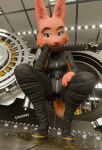 3d_(artwork) absurd_res bank bank_robbery blender_(artwork) blender_(disambiguation) bodily_fluids bodysuit clothing diane_foxington digital_media_(artwork) dreamworks female genital_fluids heist hi_res koofey omorashi peeing puddle skinsuit the_bad_guys tight_clothing urine watersports wetting