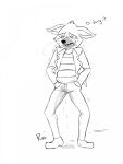 aggretsuko anthro bibarel_rei blush blush_lines bodily_fluids bottomwear breath clothing embarrassed footwear genital_fluids haida_(aggretsuko) hand_in_pocket hi_res hyena jacket male male_peeing mammal pants peeing pockets sanrio shirt shoes simple_background solo sweat sweatdrop topwear urine urine_on_ground urine_pool urine_through_clothing watersports wet wet_bottomwear wet_clothing wet_pants wetting white_background