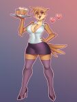 absurd_res alcohol anthro avian beer beverage bird breasts brown_body brown_feathers cleavage clothed clothing feathers female footwear heart_symbol hi_res high_heels looking_at_viewer multicolored_body multicolored_feathers nauth open_mouth open_smile shoes simple_background smile smiling_at_viewer solo tan_body tan_feathers two_tone_body two_tone_feathers
