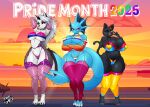 anthro aquatic_dragon armwear bald big_breasts bikini bikini_top bisexual_pride_colors black_body black_fur blep blue_body blue_scales boat bra breasts camel_toe canid canid_demon canine claws cleavage clothed clothing cloud collar crossed_arms crossover demon digitigrade dragon ear_fins ear_piercing emisart55 eyelashes eyeshadow felid feline female fin fishnet_armwear fishnet_clothing fishnet_legwear fluffy fluffy_tail footless_socks freedom_planet fur galaxytrail gesture grey_body grey_fur group hair hand_gesture hand_on_chest hands_behind_head harness head_fin head_tuft hellhound helluva_boss hi_res inner_ear_fluff legwear lesbian_pride_colors lgbt_pride lgbt_pride_month lingerie long_hair long_tail looking_at_viewer loona_(helluva_boss) mae_borowski makeup mammal marine merga multicolored_body multicolored_fur mythological_canine mythological_creature mythological_scalie mythology navel night_in_the_woods nipple_outline notched_ear occult_symbol one_eye_closed one_fang pansexual_pride_colors pentagram pentagram_harness piercing pink_eyes pride_color_lingerie pride_colors pride_month_2025 red_eyes red_hair scales scalie sea skimpy sky skyscape slightly_chubby slightly_chubby_anthro slightly_chubby_female smile spiked_collar spikes standing stockings street sun sunset swimwear symbol tail tail_fin text thick_thighs thong toe_claws tongue tongue_out trio tuft two-piece_swimsuit underwear v_sign vehicle water watercraft whiskers white_body white_fur white_hair white_sclera wide_hips wink winking_at_viewer
