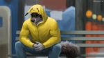  16:9 anthro canid canine geewolf hi_res male mammal nintendo pikachu pok&eacute;mon pok&eacute;mon_(species) rakan silly sitting video_games were werecanid werecanine werewolf widescreen 