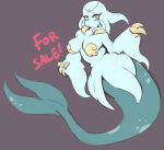  ambiguous_gender avoid_posting breasts claws clothed clothing eyelashes grey_background headgear headwear marine merfolk partially_clothed simple_background solo taur teal_eyes twistedtemptation white_body white_skin 