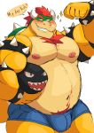  2020 anthro belly bowser bowser_day bulge clothing english_text hi_res koopa male mario_bros moobs nintendo nipples overweight overweight_anthro overweight_male scalie simple_background solo text underwear video_games vitashi white_background 