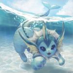  1:1 2020 ambiguous_gender blue_body blue_eyes bubble eeveelution feral nilomne nintendo open_mouth open_smile pok&eacute;mon pok&eacute;mon_(species) smile solo underwater vaporeon video_games water 