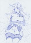  &lt;3 anthro anthrofied big_breasts breasts choker clothing equid female friendship_is_magic garter_belt garter_straps genitals hi_res holding_breast horn jewelry legwear longinius mammal monochrome my_little_pony necklace princess_luna_(mlp) pubes pussy solo sparkles thigh_highs wide_hips winged_unicorn wings 