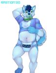  2020 absurd_res anthro bastion belly collar diaper green_eyes hi_res male navel pacifier signature simple_background slightly_chubby solo white_background 