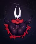  2020 anthro anus arthropod bdsm big_butt black_body blush bodily_fluids bondage bottomless bound breasts butt cape cape_only clitoris clothed clothing empty_eyes featureless_feet fecharis female genitals hi_res hollow_knight hornet_(hollow_knight) insect lying mostly_nude nipple_outline non-mammal_breasts on_back plump_labia presenting presenting_pussy pussy red_cape solo spider_web spread_legs spreading sweat team_cherry thick_thighs vessel_(species) video_games wolflance 