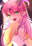  3girls :d absurdres blonde_hair blush breasts character_request demon_horns eyebrows_visible_through_hair hair_between_eyes hair_ornament harui_(hr_x9_) highres hololive horns huge_filesize long_hair looking_at_viewer mano_aloe multicolored_hair multiple_girls open_mouth pink_hair pointy_ears shirakami_fubuki shirt sleeveless smile two-tone_hair virtual_youtuber white_shirt 
