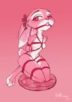  2020 absurd_res anthro bound cushion disney ears_down female fur gradient_background hi_res judy_hopps kneeling lagomorph leporid looking_at_viewer mammal nude pink_background pivoted_ears rabbit rope rope_bondage rope_harness simple_background solo zootopia 无敌大大闹 