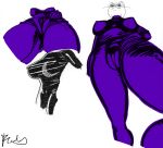  anthro big_breasts breasts camel_toe clothed clothing domestic_cat erect_nipples felid feline felis female fingers hi_res looking_at_viewer low-angle_view mammal nipples purple_clothing realius rubber simple_background smile solo thick_thighs worm&#039;s-eye_view 