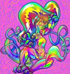  ambiguous_gender animal_humanoid anthro bright_colors claws dragon dragon_humanoid extacy_devil hi_res humanoid irridescent psychedelic solo 