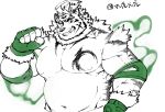  2020 anthro belly exe_exem felid hombretigre humanoid_hands kemono male mammal moobs overweight overweight_anthro overweight_male pantherine simple_background solo tiger tokyo_afterschool_summoners video_games 