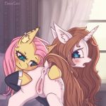  1:1 animal_genitalia animal_pussy anus blush brown_mane brown_tail butt butt_grab clitoris cutie_mark dock duo ear_piercing embarrassed equid equine equine_pussy fan_character female female/female feral fluttershy_(mlp) friendship_is_magic fur genitals hand_on_butt hasbro horn horse inner_ear_fluff looking_at_another looking_back lunarlacepony mammal mane my_little_pony open_mouth piercing pink_mane pony presenting presenting_anus presenting_hindquarters presenting_pussy pussy raised_tail rear_view smile spread_butt spread_pussy spreading tail_aside teal_eyes tuft unicorn white_body white_fur yellow_body yellow_fur 