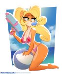  activision alternate_version_at_source anthro bandicoot bikini breasts clothing coco_bandicoot crash_bandicoot_(series) dankodeadzone female green_eyes hi_res mammal marsupial solo swimwear video_games 