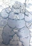  2020 anthro belly bulge clothing hi_res kemono male mammal moobs nipples overweight overweight_anthro overweight_male solo suid suina suishou0602 sus_(pig) swimwear water_gun wild_boar 