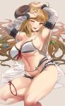  anila_(granblue_fantasy) bikini garter granblue_fantasy horns hotate-chan open_shirt see_through swimsuits 