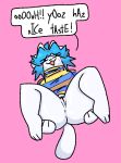  anthro anthrofied anus blush bottomless breasts butt clothed clothing female genitals hair mammal pussy qoolguyart solo tem temmie_(undertale) undertale video_games white_body 