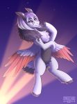 2019 absurd_res ambiguous_gender black_body black_fur black_tail chest_tuft dragon equid equine fan_character fangs feathers feral flying fur hasbro hi_res hybrid looking_at_viewer mammal mane multicolored_body multicolored_fur multicolored_tail multicolored_wings my_little_pony pegasus red_body red_feathers red_wings solo sparklyon3 tuft white_body white_feathers white_fur white_mane white_tail white_wings wings yellow_eyes 