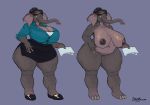  anthro big_breasts breasts ear_piercing elephant elephantid female genitals greasymojo hi_res huge_breasts mammal nipples nude overweight overweight_anthro overweight_female piercing proboscidean pussy solo thick_thighs wide_hips 