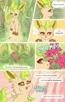  absurd_res ambiguous_gender comic eating eeveelution english_text feral flover hi_res jungle leafeon nintendo pok&eacute;mon pok&eacute;mon_(species) solo tan_body text utopianvee video_games 