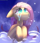  absurd_res awakeningwind bodily_fluids cloud crying equid equine female female/female fluttershy_(mlp) friendship_is_magic hair hasbro hi_res horse mammal my_little_pony night pink_hair pony sadly shiny_(disambiguation) simple_background solo star tears 